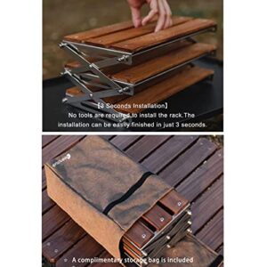 Keenature Black Walnut Camping Table Shelf Portable for Picnic,Camp,Beach,Fishing,Hiking,BBQ,Parties or Outdoor Activities