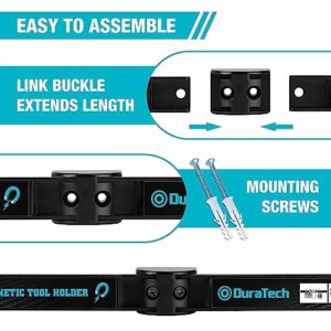 DURATECH 4 Pack 12" Magnetic Tool Holder Strip, Heavy Duty Magnetic Tool Bar, Magnetic Space Saving Tool Organizer with Mounting Screws for Garage, Workshop, Kitchen