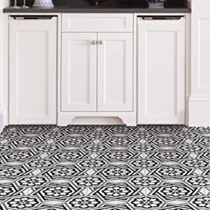 FloorPops Dakota Peel & Stick Floor Tiles, Black