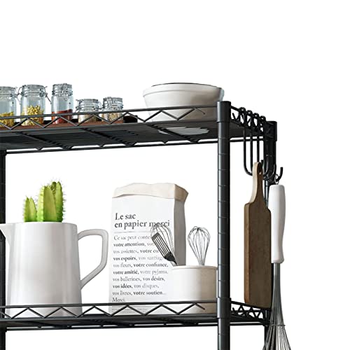 SsngygHme 5 Tier Storage Shelf Wire Shelving Unit Storage Rack Metal for Kitchen Organization, with Leveling Feet, Black (5 Tier)