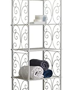 Kings Brand Furniture - 5 Tier Bathroom Storage Shelf Unit, Free-Standing Metal Rack Shelving for Kitchen, Living Room, Hallway, White