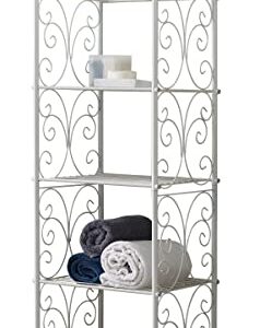 Kings Brand Furniture - 5 Tier Bathroom Storage Shelf Unit, Free-Standing Metal Rack Shelving for Kitchen, Living Room, Hallway, White