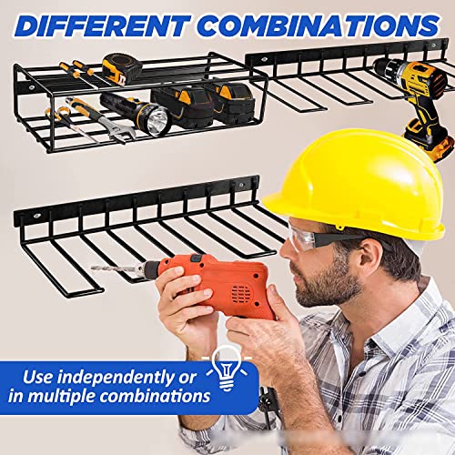 Power Tool Rack, Power Tool Organizer, Garage Utility Rack Tool Organizers and Storage, Drill Holder Wall Mount, Heavy Duty Metal Tool Shelf, Utility Storage Rack for Drill Tool Set (Style A)