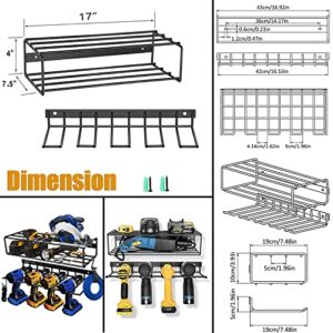 Power Tool Rack, Power Tool Organizer, Garage Utility Rack Tool Organizers and Storage, Drill Holder Wall Mount, Heavy Duty Metal Tool Shelf, Utility Storage Rack for Drill Tool Set (Style A)