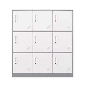 paixisi 9 doors locker storage， metal locker cabinet, locker metal organizer with lock and lockers for employees, kids, home, office storage lockers, gym storage for lockers, school…