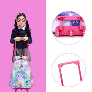 CAMTOP 18 Inch Rolling Backpack With Matching Lunch Bag Girls Boys Roller Bag on Wheels Kids School Bookbags Wheeled Backpack Set