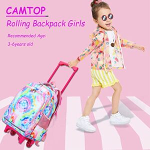 CAMTOP 18 Inch Rolling Backpack With Matching Lunch Bag Girls Boys Roller Bag on Wheels Kids School Bookbags Wheeled Backpack Set