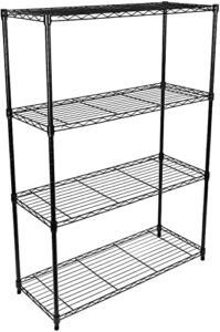 simple deluxe 4-tier heavy duty storage shelving unit,black,36lx14wx54h inch, 1 pack