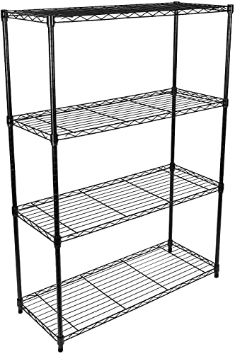 Simple Deluxe 4-Tier Heavy Duty Storage Shelving Unit,Black,36Lx14Wx54H inch, 1 Pack