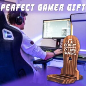 Gamer Gifts for Teenage Boys, Gaming Headphone Stand for Men, Gaming Room Decor Wooden Headset Holder, Son Boyfriend Husband Game Lover Gifts -Sorry I Can't Hear You I'm Gaming