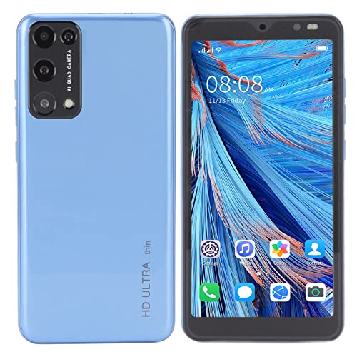 Zyyini Unlocked Cell Phone, 5.45 Inch 2GB RAM 32GB ROM, Android Smartphone Support Face Recognition Dual SIM Dual Standby Mobile Phone for Rino8 Pro(Blue)