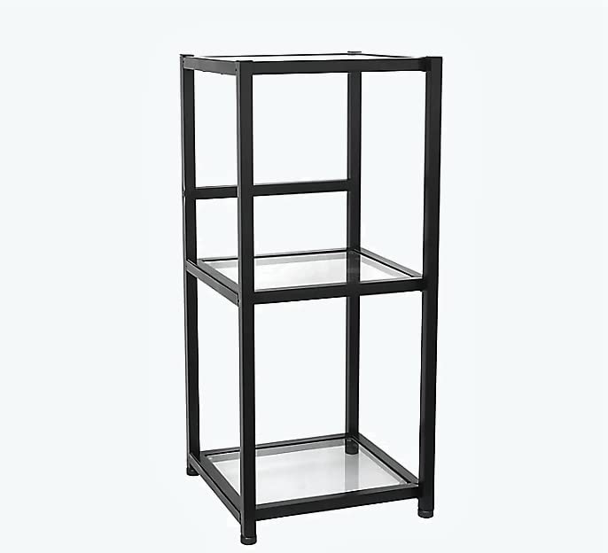 Cambria Studio 3B Mercer 3 Tier Tower Shelving Unit for Storage Black 13.11" L x 13.11" W x 29.53" H