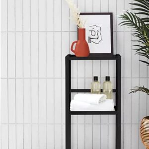 Cambria Studio 3B Mercer 3 Tier Tower Shelving Unit for Storage Black 13.11" L x 13.11" W x 29.53" H