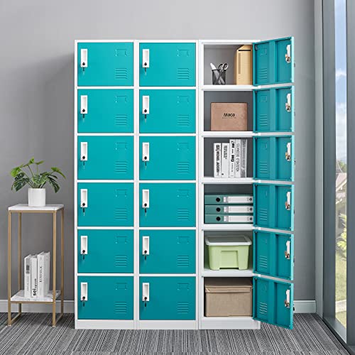 WIILAYOK Locker Storage Cabinet, Metal Lockers for Employees with Keys, 6-Tier Storage Locker for Office School Gym Corridor