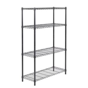 xcvbde 4-tier storage shelves 36''x14''x54'' height adjustable garage storage shelves heavy duty pantry shelving metal utility shelves wire rack for home kitchen laundry room organization（black）