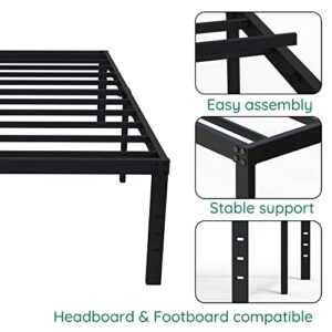 DiaOutro 18 Inch Twin Bed Frame Heavy Duty No Box Spring Needed Metal Platform with Maximum Storage, Easy Assembly, Noise Free, Black