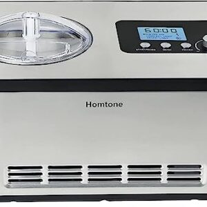 Homtone Ice Cream Maker, No pre-Freezing Automatic Ice Cream Machine 2 Quart with Built-in Compressor and LCD Timer for Making Ice Cream,Gelato in 30-60 min