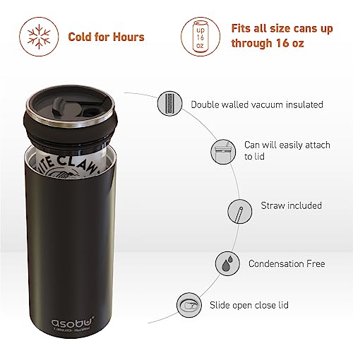 Asobu Multi Can Cooler Insulated Sleeve fits for Slim and Standard 12 Oz and 16 Oz Hard Seltzer, Soda, Beer or Energy Drinks and all standard size Beer Bottles(Silver)