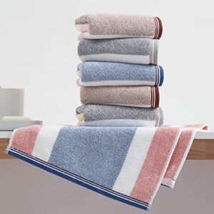 sense gnosis Yellow & Grey Striped Hand Towel Set of 2 Ultra Soft 100% Cotton Absorbent Decorative Hand Towels for Bathroom 13" X 29"