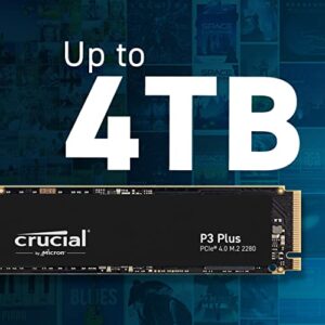 Crucial P3 Plus 2TB PCIe Gen4 3D NAND NVMe M.2 SSD, up to 5000MB/s - CT2000P3PSSD8