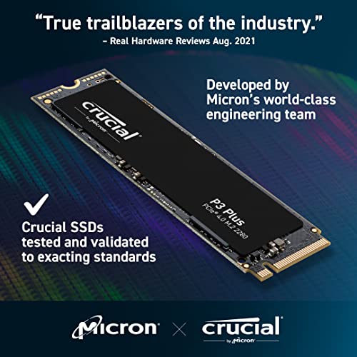 Crucial P3 Plus 2TB PCIe Gen4 3D NAND NVMe M.2 SSD, up to 5000MB/s - CT2000P3PSSD8