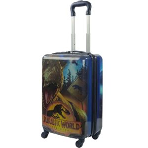 ful jurassic world dominion 21 inch kids rolling luggage, hardshell carry on suitcase with wheels, multi (jpbl0001samec-634)
