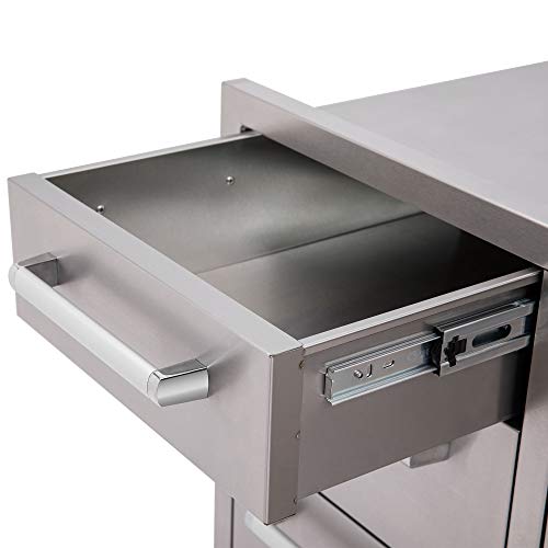 WHISTLER 32-Inch Stainless Steel Triple Drawer & Double Trash Can Drawer Combo