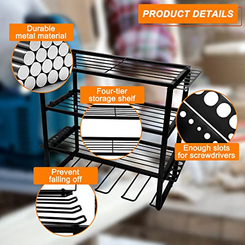 Scartink Power Tool Organizer Wall Mount for Tool Storage, Cordless Drill Storage Organizer Tool Holder Rack Floating Tool Shelf for Handheld and Power Tool