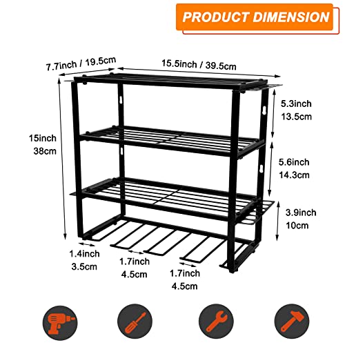 Scartink Power Tool Organizer Wall Mount for Tool Storage, Cordless Drill Storage Organizer Tool Holder Rack Floating Tool Shelf for Handheld and Power Tool