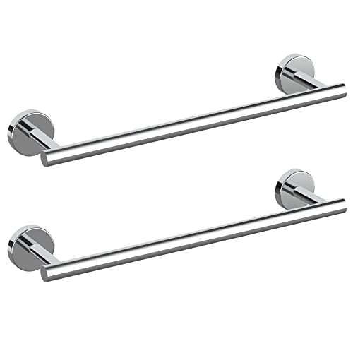 Cilee 2 Pieces Polished Chrome Bathroom Towel Bar, 16 Inch Double Towel Racks,Bathroom Towel Holder Hand Towel Bar for Bathroom Stainless Steel Wall Mount