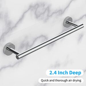 Cilee 2 Pieces Polished Chrome Bathroom Towel Bar, 16 Inch Double Towel Racks,Bathroom Towel Holder Hand Towel Bar for Bathroom Stainless Steel Wall Mount