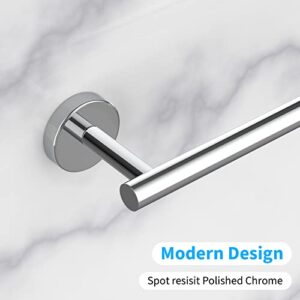 Cilee 2 Pieces Polished Chrome Bathroom Towel Bar, 16 Inch Double Towel Racks,Bathroom Towel Holder Hand Towel Bar for Bathroom Stainless Steel Wall Mount