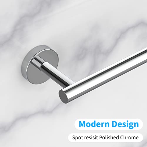 Cilee 2 Pieces Polished Chrome Bathroom Towel Bar, 16 Inch Double Towel Racks,Bathroom Towel Holder Hand Towel Bar for Bathroom Stainless Steel Wall Mount