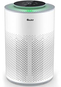 air purifiers, home air purifier for large room bedroom up to 1560ft², vewior h13 true hepa air filter for wildfire smoke pets pollen odor, with air quality monitoring light, auto/sleep mode, 6 timer