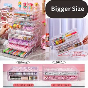 Clear Drawer Organizers Stackable 4 Drawers Acrylic Makeup Organizers under the sink organizer bathroom For Jewelry Hair Accessories Nail Polish Lipstick Make up Marker Pen Medicine Organizing