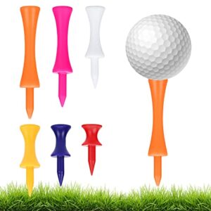 2thpart golf tees plastic step down unbreakable golf tee 60 count, various sizes and colors for practice men women kids (mixed color)