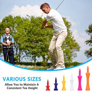 2thpart Golf Tees Plastic Step Down Unbreakable Golf Tee 60 Count, Various Sizes and Colors for Practice Men Women Kids (Mixed Color)