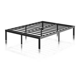 Oliway King Size Bed Frame, Heavy Duty 3500lbs Steel Slat Support, Easy Assembly, Noise Free, No Box Spring Needed, Mattress Foundation, Underbed Storage Space, 14 Inches Tall, Black