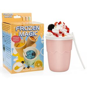 Slushie Maker Cup, Magic Quick Frozen Smoothies Cup, Aluminum Cooling Cup Double Layer Squeeze Cup Slushy Maker, Homemade Ice Cream Maker DIY it for Children and Family