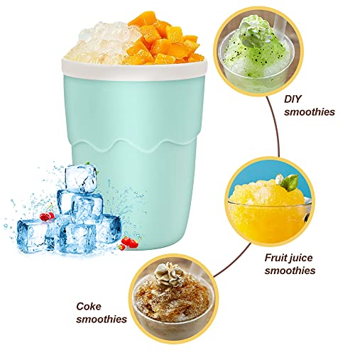 Slushie Maker Cup, Magic Quick Frozen Smoothies Cup, Aluminum Cooling Cup Double Layer Squeeze Cup Slushy Maker, Homemade Ice Cream Maker DIY it for Children and Family