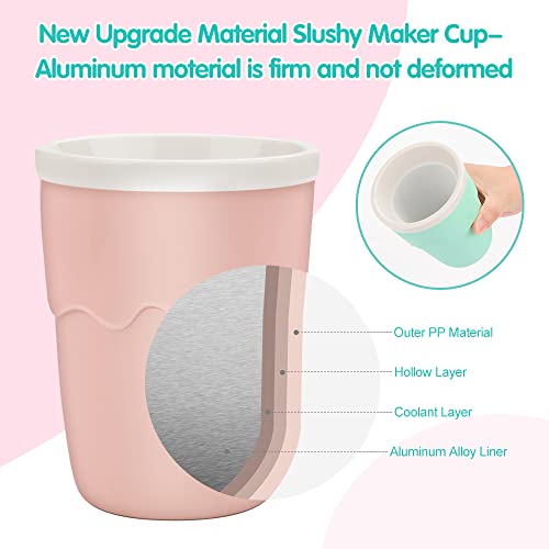 Slushie Maker Cup, Magic Quick Frozen Smoothies Cup, Aluminum Cooling Cup Double Layer Squeeze Cup Slushy Maker, Homemade Ice Cream Maker DIY it for Children and Family