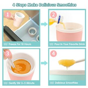 Slushie Maker Cup, Magic Quick Frozen Smoothies Cup, Aluminum Cooling Cup Double Layer Squeeze Cup Slushy Maker, Homemade Ice Cream Maker DIY it for Children and Family