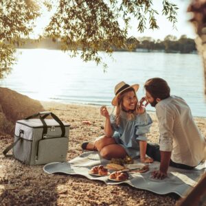 Large Soft Sided Cooler Bag - Portable, Collapsable, Insulated, and Leak Proof - 60 Can 40L Capacity Ice Chest - Great Coolers for Travel, Camping, Picnics, Tailgate, Beach, Boats, or Cars