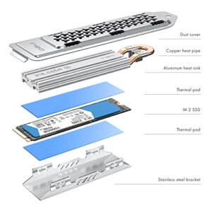 ineo PS5 Heatsink, M.2 NVME SSD Heatsink for PS5 Internal PCIe M.2 NVMe Gaming SSD, Magnesium Aluminum Alloy Designed with Large Heat Dissipation [M22]