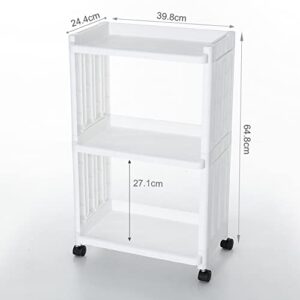 3-Tier Kitchen Storage Carts Bathroom Utility Storage Rolling Cart Durable Stable Organizer Cosmetics Laundry Dishwashing Detergent Organizers Easy Assembly for Office Plastic White Z0605