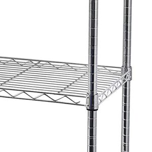 5-Shelf Shelving Storage Units on Wheels Heavy Duty Steel Shelf Wire Rolling Shelving Organizer Rack with Lockable Casters for Restaurant, Warehouse, Home, Organization (59.06" x 17.72" x 70.87")