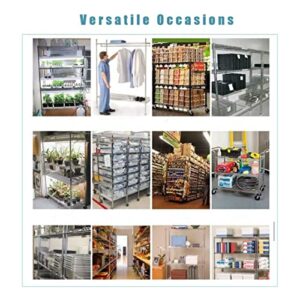 5-Shelf Shelving Storage Units on Wheels Heavy Duty Steel Shelf Wire Rolling Shelving Organizer Rack with Lockable Casters for Restaurant, Warehouse, Home, Organization (59.06" x 17.72" x 70.87")