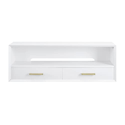 Classic Brands Canton 4 Drawer Wood Dress with 2 Drawer Top Storage Hutch, White