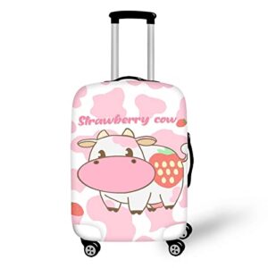 zpinxign cow print luggage cover for kids cute strawberry cow suitcase protector cover 25-28 inch baggage cover holiday travel luggage case protective cover