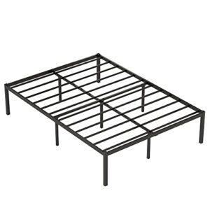 weehom king bed frame 14 inch metal platform bed frames no box spring needed, mattress foundation, heavy duty steel slat support, large underbed storage space, easy assembly, black